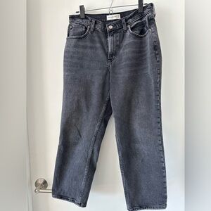 Abercrombie & Fitch Black Washed Denim Straight Leg Jeans - 28P Curve Love